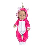 COSYOO Puppe Onesie Tierhorn Dekorativ Tuch Waschbar Regenbogen Interaktive Puppe Pyjamas Schlafzimmer M