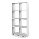 Vicco Raumteiler Scutum 8 Fächer Bücherregal Standregal Aktenregal Raumtrenner (Weiß)