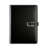Fengshop Aktenordner, A5, Business-Notizbuch, abnehmbar, einfaches Büro, Schreibwaren, Meeting-Notizbuch, anpassbare Schriftarten-Ablage (Farbe: schwarz)