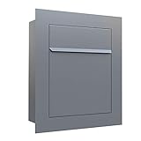 Unterputz-Briefkasten, Design Einbaubriefkasten Bari Grau Metallic - B