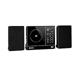 auna Connect Vertical - Internetradio, 2 x Lautsprecher (2 x 10 Watt), MP3-fähiger CD-Player, Internet/UKW/DAB+ Radiotuner, Spotify-Connect, Bluetooth-Funktion, HCC Display: 2,4' TFT, schw