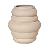 Broste Copenhagen - Übertopf, Blumenübertopf - 'Ursula' - Steingut- simply taupe - (ØxH) 17,6 x 20