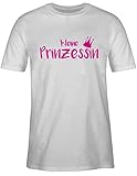 Sprüche Statement mit Spruch - Kleine Prinzessin - L - Weiß - t-Shirt Prinzessin Herren - L190 - Tshirt Herren und Männer T-S