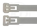 Kabelbinder wiederlösbar 7,5 x 300 mm natur, 100 Stück