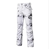 Yajun Damen Skihose wasserdichte Snowboard Trousers Verstellbare Taille Winter Outdoor Thermal Casual Wandern Angeln Sportbekleidung,White,XS(Waist:75cm)