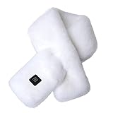 Sonojie USB Beheizter Schal,Beheizter Schal Unisex USB-Wiederaufladbarer Heizschal Plüsch Schal Warmhalten Halses Beheizbarer Schal für Damen Herren Teenager Mädchen,für Winter Draußen D
