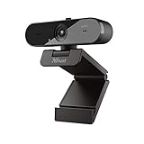 Trust Taxon QHD 2K Webcam mit Blickschutzfilter, 2560x1440, 2 Mikrofone, 30 FPS, Autofokus, USB Web Kamera für Streaming, Zoom, Skype, Teams, Google Meet, PC, Computer, Laptop, Mac – Schw