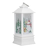 Eosnow Weihnachtslaternen, abnehmbare Hängeschlaufe Schneemann Muster Schneekugel Laterne für Veranden für Terrassen für Outdoor Dekoration für Festival Tischdek