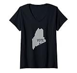 Damen VOTE MAINE - Wahltagsabstimmung T-Shirt mit V