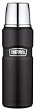 THERMOS Stainless King Thermosflasche Edelstahl schwarz 470ml, Isolierflasche mit Trinkbecher 4003.232.047 spülmaschinenfest, Thermoskanne hält 12 Stunden heiß, 24 Stunden kalt, BPA-F