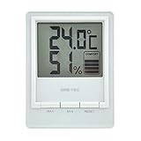 Temperaturfeuchtigkeit Home Innen- Und Außentisch Digitalanzeige Temperatur- Und Feuchtigkeitszähler Großes Bildschirmthermometer Mehrere Verwendung (Farbe : White, Size : 10.2x13.6CM)