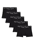 PUMA Mens Basic Men's Boxers (5 Pack) Boxer Briefs, Black/Black, L (5er Pack)