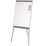 TecTake Flipchart Moderationstafel Magnettafel Whiteboard Höhenverstellbar Schreibfläche 65x95cm + 12 Magnete + Ablag