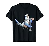 Blue Monk Parakeet Singing Guitar Player Budgie Budgerigar T-S