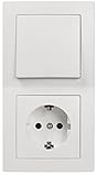 MC POWER - FLAIR - Wand Steckdosen und Schalter Set | Tür 2-fach | 3-teilig | weiß,
