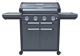 Campingaz Gasgrill 4 Series Premium S, Grill Gasgrill mit 4 Edelstahlbrennern 13,6 kW, 1 Seitenbrenner, Deckel, Thermometer, InstaClean Aqua, Culinary Modular System, Outdoor Küche, Modell 2021