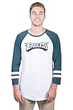 Icer Brands Herren Baseball 3/4 Tee NFL Long Sleeve Team Logo Raglan T-Shirt Weiß M