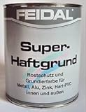 Feidal Super Haftgrund, Farbton weiss / reinweiss RAL 9010 , seidenmatt / 375 ml / Rostschutzgrund und Grundierung f. Metall, Aluminium, Zink, Kunststoff, Hart-PVC, innen u. aussen / für Industrie u. Handwerk