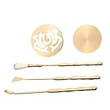 PATKAW 5 Stücke Messing Weihrauch Werkzeuge Set Weihrauch Asche Werkzeug Weihrauch Presse Weihrauch Esche Pulver Pressdichtung Stick Shovel Messing Weihrauch Asche Näher Räucherb