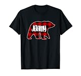 Herren Jeramy Bär Custom Red Buffalo Plaid Weihnachtspyjama T-S