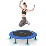 Physionics® Fitness Trampolin - Durchmesser (Ø): 81cm/ 91cm/ 96cm/ 102cm/ 114cm/ 122cm, Indoor und Outdoor, max: 100 KG, mit Randabdeckung - Kindertrampolin, Gartentrampolin, Mini Trampolin, klappb