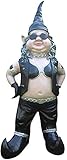 CNDZC Skulptur Ornament, Outdoor Paar Statuen, Gartenzwerg, Biker Babe Harz Handwerk Ornamente, für ausgezeichnete Gartenkunst lustige Rasen Statue Idee GNOME Dekoration,Frauen,Ex