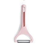 Heigmzxpq Gemüseschäler， Haushalt Melone und Obst Peeling Messer Küche liefert multifunktionale Candy Color Hobel Edelstahl (Color : Pink)