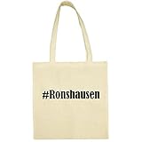 Tasche #Ronshausen Größe 38x42 Farbe Natur Druck Schw