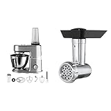 WMF Küchenminis Edition Mini-Küchenmaschine, platzsparend, Mixer für Smoothies, 3l-Schüssel, grau & Profi Plus Fleischwolf, 2 Lochscheiben, 4 E