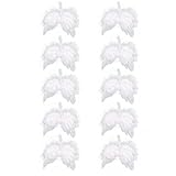 Akemaio 10Pcs Engelsflügel Ornamente Künstliche Federflügel DIY Hängende Ornament für Weihnachtsbaum Dek