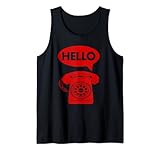 Retro-Telefon mit rotem Zifferblatt, Hello Tank Top