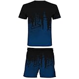 Herren Bekleidung Verkauf Clearance Herren Mode Freizeitanzug 3D Digitaldruck T-Shirt Gentleman Warm Herren Polo Rugby Shirts Patchwork Tops Größe S-XXXXXL, Blau7, XXXXX-Larg