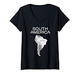 Damen Südamerika Argentinien Bolivien Brasilien Chile Uruguay Che Men T-Shirt mit V