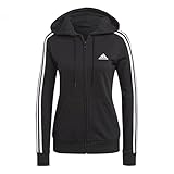 adidas Womens Essentials Full-Zip Kapuzenjacke, Black/White, S