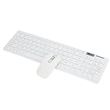 Snufeve6 Maus- und Tastatur-Set, Tastatur und Maus Wireless High Sensitivity Wireless FN+Multimedia-Taste für Smartphones für Tablet-Computer für Notebooks(Weiß)
