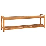 Lattendesigns Sitzbank mit Untere Ablagefläche für Veranda, Garderobe, Esszimmer und Schlafzimmer, Deko Bank, Flurbank, Wartebank, Sitzmöbel, Gartenbank, Außenbank, Massives Teak