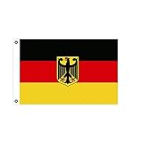 BGFint Deutschland Flagge Fahne mit Adler 150x90cm Stoff 100g/