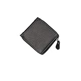 Liangsujianmqb Portmonee Herren, Beiläufige Art Reißverschluss-Mann-Mappen-Kartenhalter Kleine Geldbörse Male Kunstleder Mann Geldbörse (Color : Black)