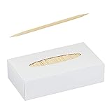 Relaxdays Zahnstocher Holz 5000er Set, Zahnhölzer dünn, für Zahnhygiene, Häppchen & Basteln, Zahnhölzchen, 6,5 cm,