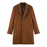 Scotch & Soda Herren Single-Breasted Wool-Blend Overcoat Wollmantel, Tabacco 0082, XL