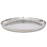 Butlers Oriental Lounge Deko-Teller Ø 28cm - Servierteller in Silber-Optik - gehämmerte Schale aus vernick