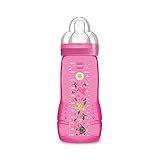 MAM Easy Active Baby Bottle 330 ml, Ergonomische Flasche, große Lernflasche, MAM Nr. 3 Silikon-Sauger und auslaufsicherer Deckel, 4 Monate, R