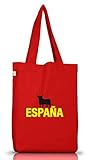 Shirtstreet24, EM/WM 26 - Stier Espana, Spanien Jutebeutel Stoff Tasche Earth Positive (ONE SIZE), Größe: onesize,R