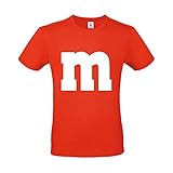 Shirt-Panda Herren T-Shirt M&M Karneval Gruppen Kostüm Fasching Verkleidung Party Darts Unisex Kinder Orange M