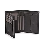 DONBOLSO® Geldbörse Wien I Großes Portemonnaie für Herren I Geldbeutel aus Leder mit RFID-Schutz I Schw