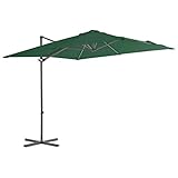 Susany Ampelschirm Sonnenschirm mit Stahlmast | Marktschirm Gartenschirm Terrassenschirm Sonnenschutz | Grün 250 x 250 cm Q