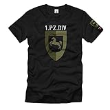 1 Panzerdivision Oldenburg Tarn Einheit Wappen Kommando Heer T Shirt#37572, Größe:L, Farbe:Schw