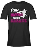 Kampfsport - Echte Mädchen Machen Karate - M - Schwarz - t-Shirt kann Karate - L190 - Tshirt Herren und Männer T-S