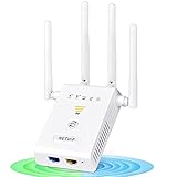 WLAN Verstaerker Repeater 1200 Mbit/s Internet Netz Booster Dualband 5GHz&2.4GHz WLAN Range Extender Erweitern Sie den Reichweite, WLAN Verstärker mit Ethernet Port, Kompatibel zu Allen WLAN G