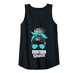 Damen Ponton-Königin lustiges Pontonboot Captain Tank Top